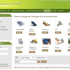 Elenco categorie catalogo
