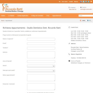 Pagina per richiesta appuntamenti