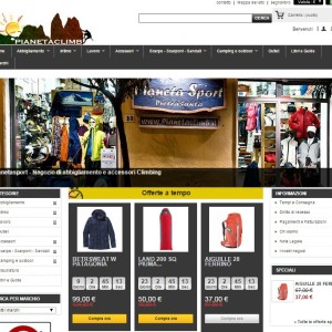 Home page con slider negozio